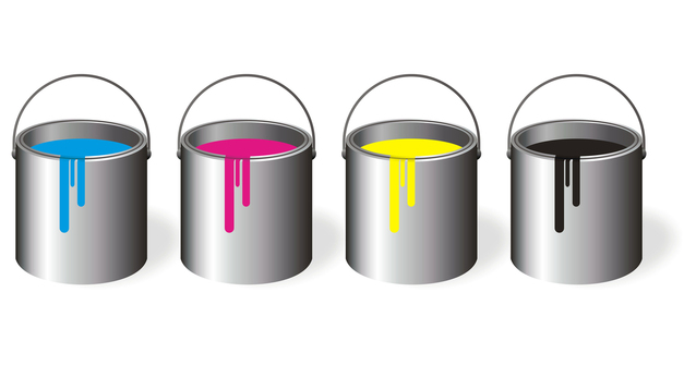 kbelíky s barvou